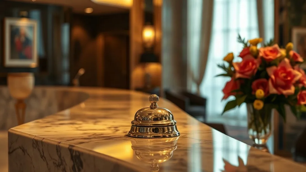Chef de réception en hôtellerie de luxe : comptoir d accueil d un hôtel haut de gamme