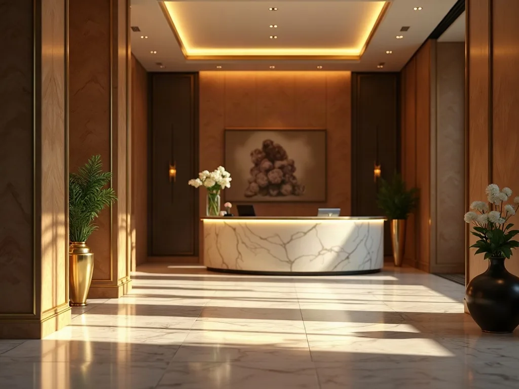 Guest Relations Manager en hôtellerie de luxe accueillant les clients VIP dans le lobby d'un palace en Afrique